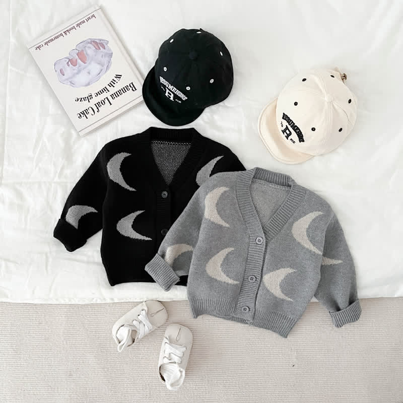 Baby V-neck Moon Knit Cardigan