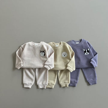 Toddler 2-Piece Embroidered Animal Sweatsuit Set
