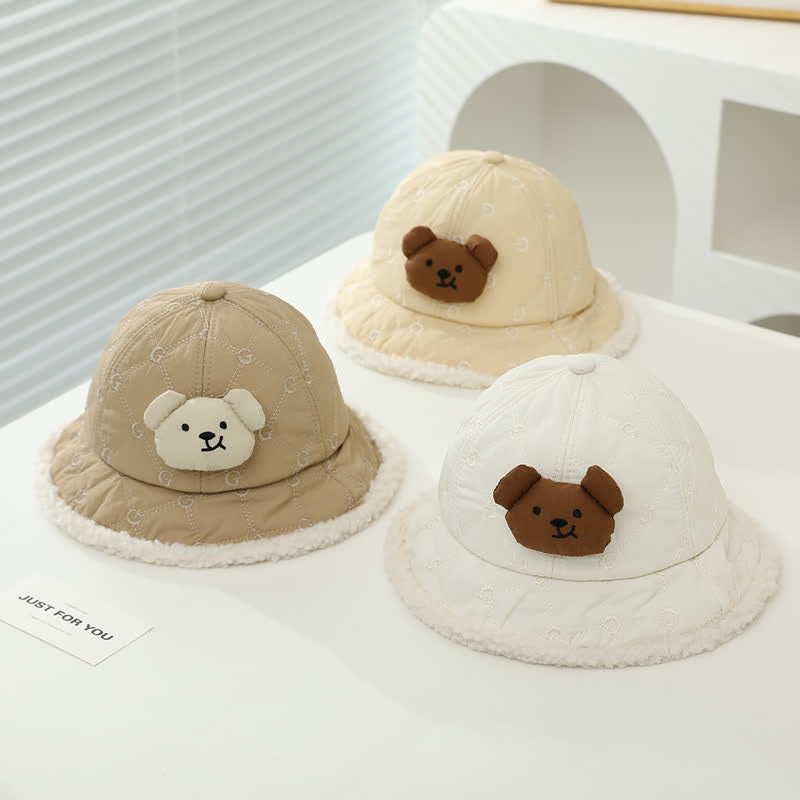 Baby Cute Bear Fleece Bucket Hat