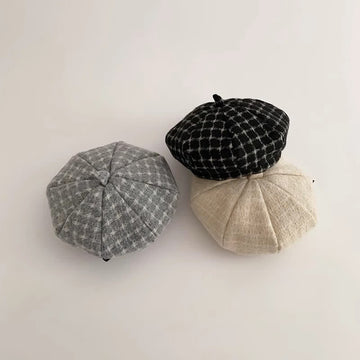 Toddler Elegant British Style Plaid Beret