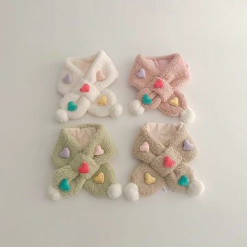 Toddler 3D Heart Fleece Warm Scarf
