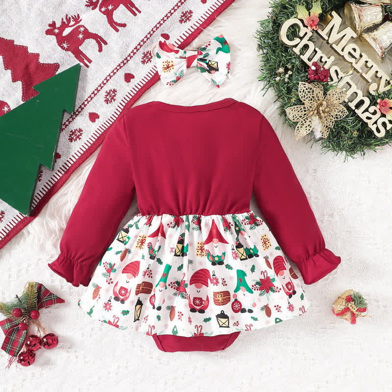 Baby Christmas Bow Bodysuit with Headband