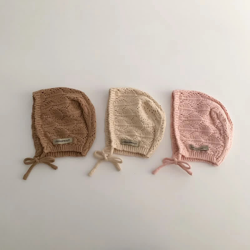 Baby Hollow Out Design Knit Bonnet