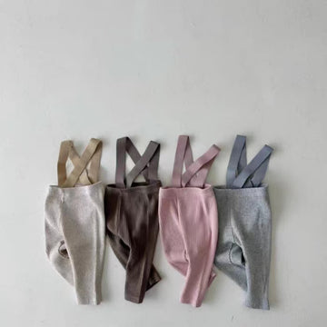 Baby Ribbed Solid Color Overalls