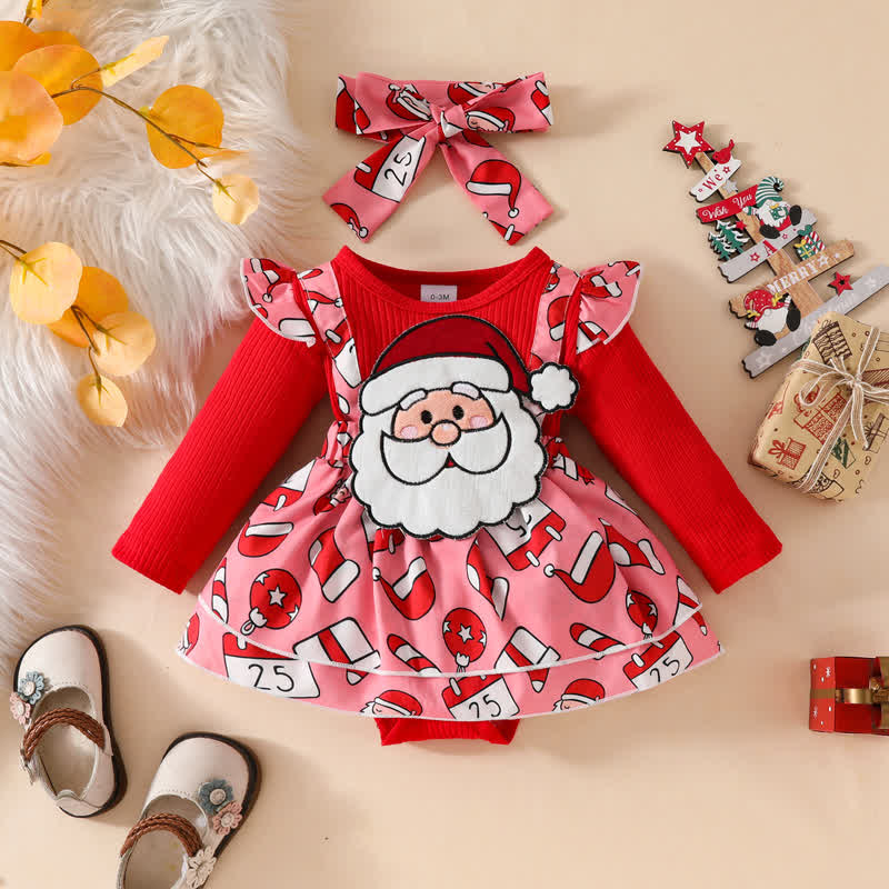 Baby Christmas Gingerbread Man Bodysuit with Headband