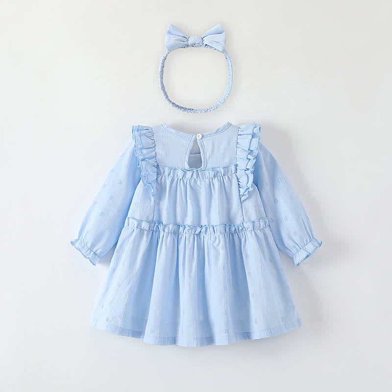 Baby Blue Heart Dress with Headband