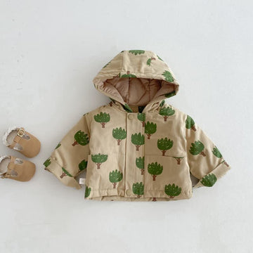 Baby Toddler Tree Cotton Padded Hooded Jacket