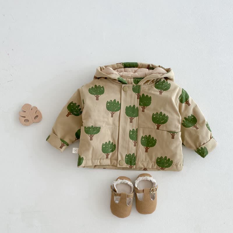 Baby Toddler Tree Cotton Padded Hooded Jacket