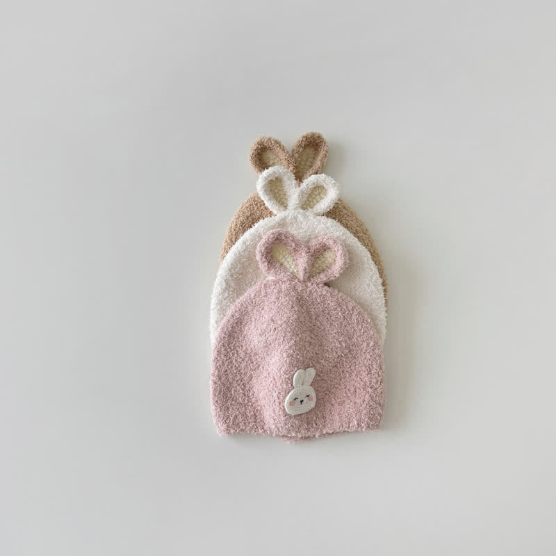 Baby Toddler Fleece Bunny Knitted Beanie
