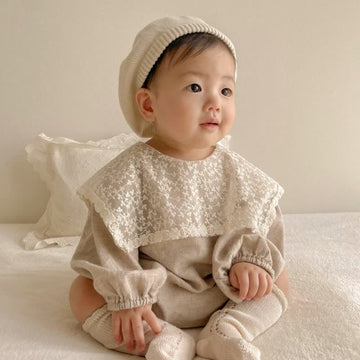Baby Lace Collar Khaki Bodysuit