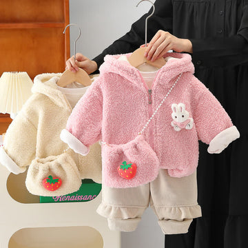 Toddler 2-Piece Fleece Bunny Set with Bag