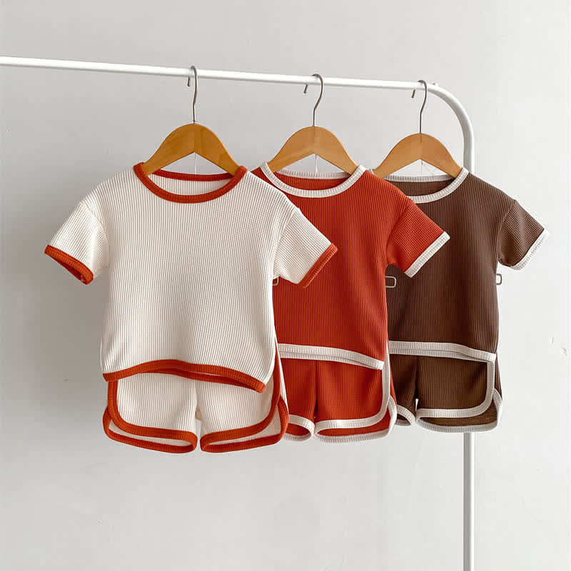 Baby 2-Piece Simple Waffle Sweatsuit Set