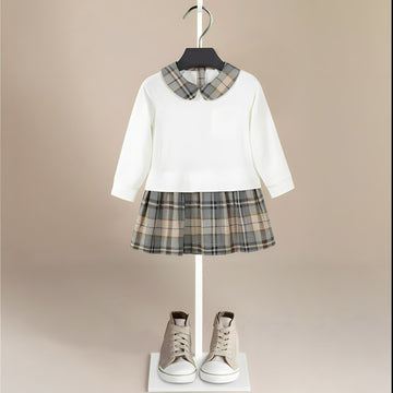 Long Sleeve Vintage Plaid Girls隆炉 Dress