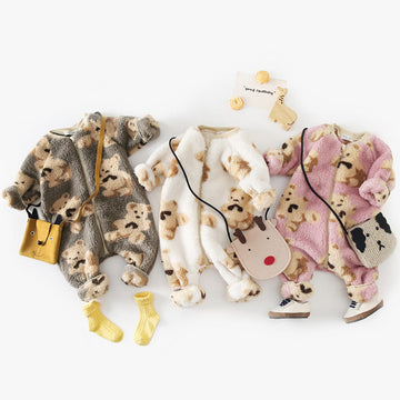 Baby Zipper Fleece Bear Romper
