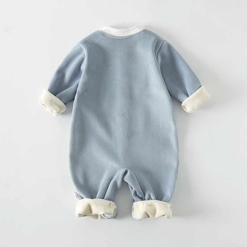 Baby Fleece Lined Cute Animal Romper