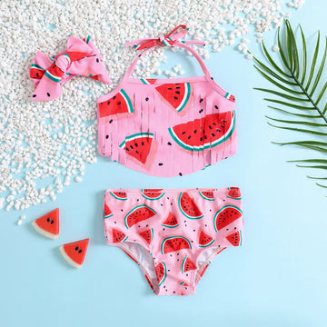 Baby 2-Piece Watermelon Swimwear with Headband
