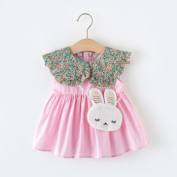 Baby Flower Dress with Bunny Bag