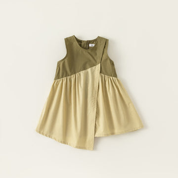 Toddler Girl Color Block Splicing Sleeveless Dress