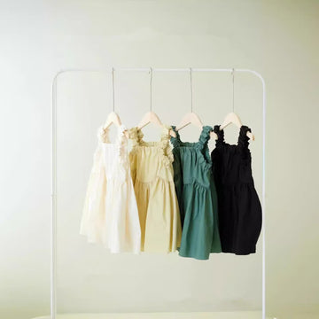 Toddler Solid Color Princess Slip Dress