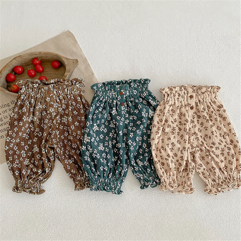 Baby Retro Flower Bloomers Pants