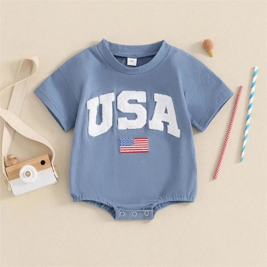 USA FLAG BABY BODYSUIT