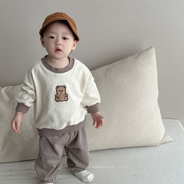 Baby Embroidered Cute Bear Casual Set