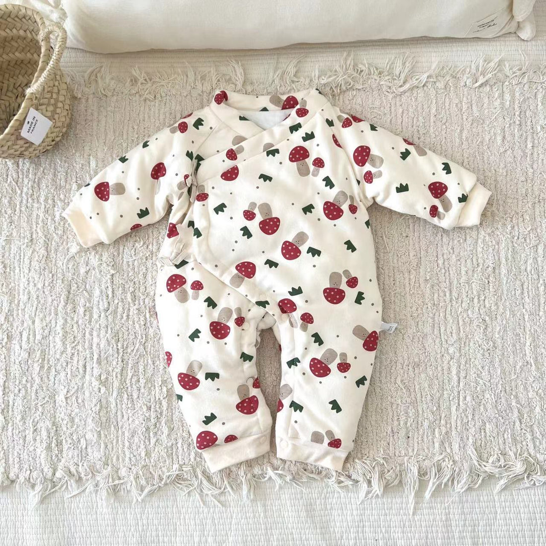 Baby Quilted Mushroom Kimono Romper