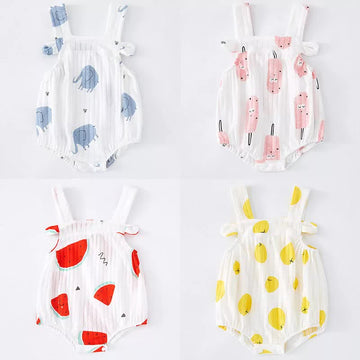 Baby Newborn Fruit Animal Strap Bodysuit