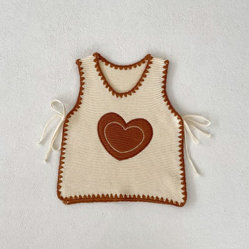 Baby Heart Knitted Sleeveless Sweater