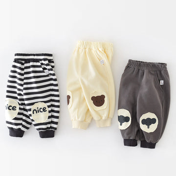 Baby Patch Striped Bear Elephant Pants