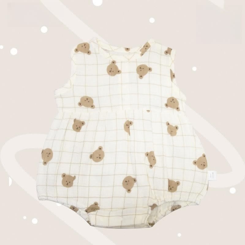 Baby Bear Plaid Pajamas Bodysuit