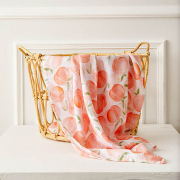 Peaches Muslin Baby Swaddle Blanket
