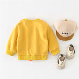 CUTE DUCK Baby Yellow Sweatshirt Romper