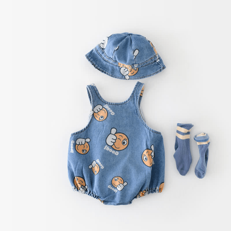 GOOD Baby Smiley Strap Bodysuit with Hat