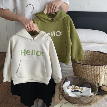 HELLO! Toddler Slogan Casual Hoodie