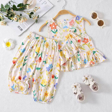 Toddler Girl Flower Pajama 2 Pieces Set