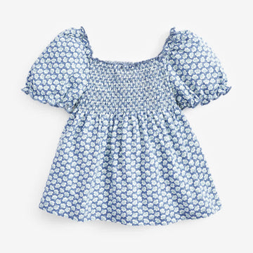 Toddler Girl Floral Puff Sleeve Blouse