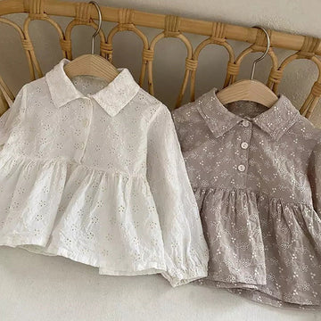 Baby Girl Embroidered Lapel Shirt