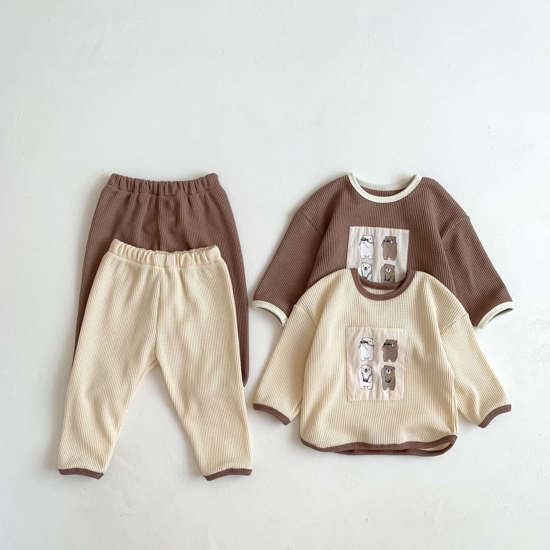 Baby Bear Patch Waffle 2 Pieces Set