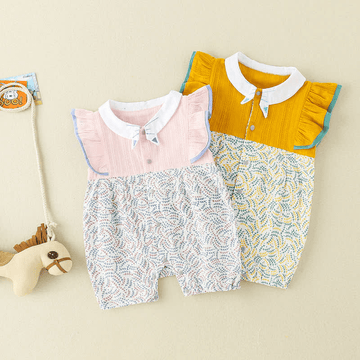 Baby Floral Ruffled Splicing Romper