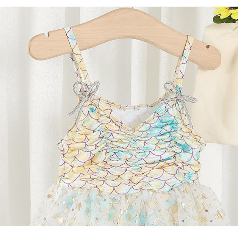 Toddler Girl Lace Fish Scales Swimsuit One Piece