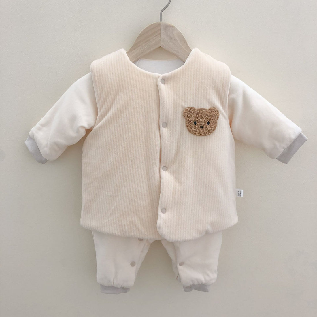 Baby Bear Pink Striped Quilted Vest