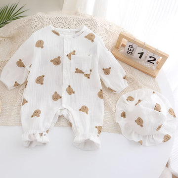 Baby Unisex Bear Romper with Hat