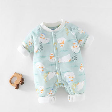 Baby Leaf Duck Quilted Romper