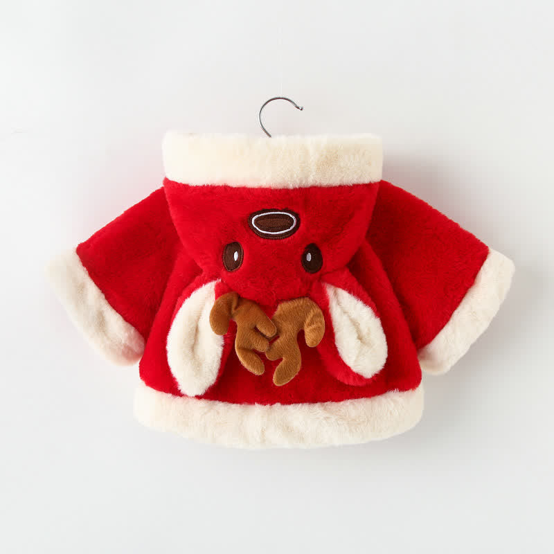 Baby Reindeer Fleece Hooded Warm Cloak
