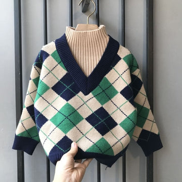 Toddler Boy Plaid Fake 2pcs Sweatshirt