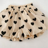 Baby Heart Bowknot Camisole and Bloomers Set