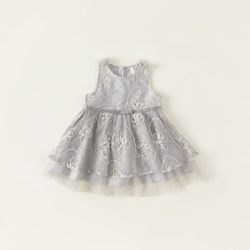 Toddler Girl Embroidered Flower Mesh Dress