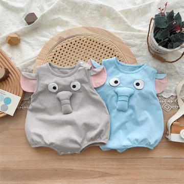 Baby Elephant Crew Neck Newborn Bodysuit