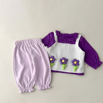 HONEY Baby Flower Tank Top Pant Shirt